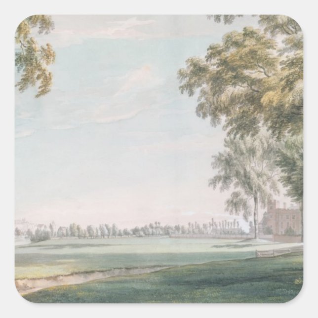 Eton College and Windsor from the Playing Fields Square Sticker (Front)