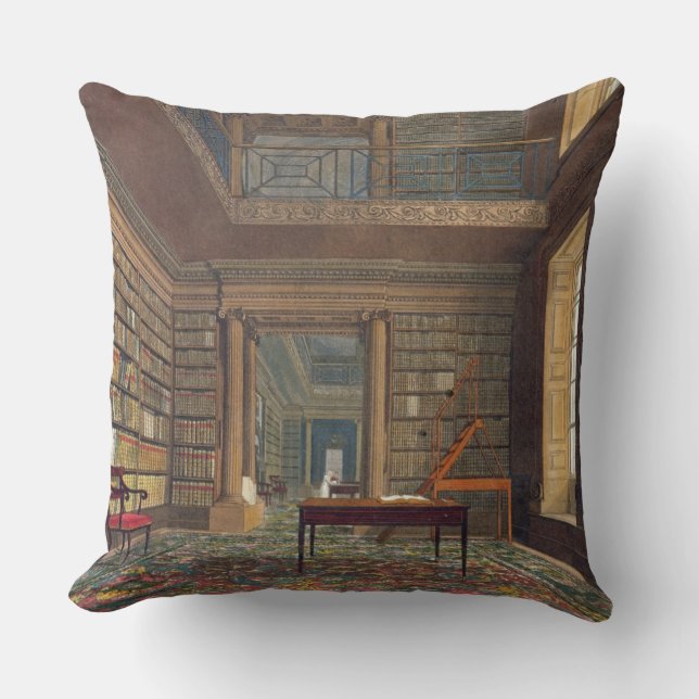Eton College Library, from 'History of Eton Colleg Throw Pillow (Front)