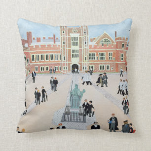 Eton College School Yard 1991 Throw Pillow