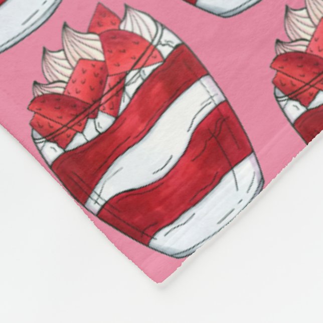 Eton Mess Strawberry Meringue UK British Dessert Fleece Blanket (Corner)