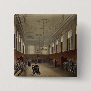 Eton School Room, from 'History of Eton College', 2 Inch Square Button