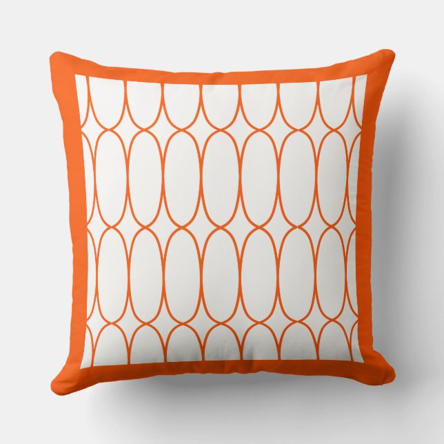 Étonnant oreiller moderne orange et blanc (Verso)