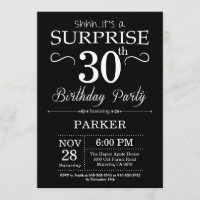 Étonnez la 30ème invitation d'anniversaire noire