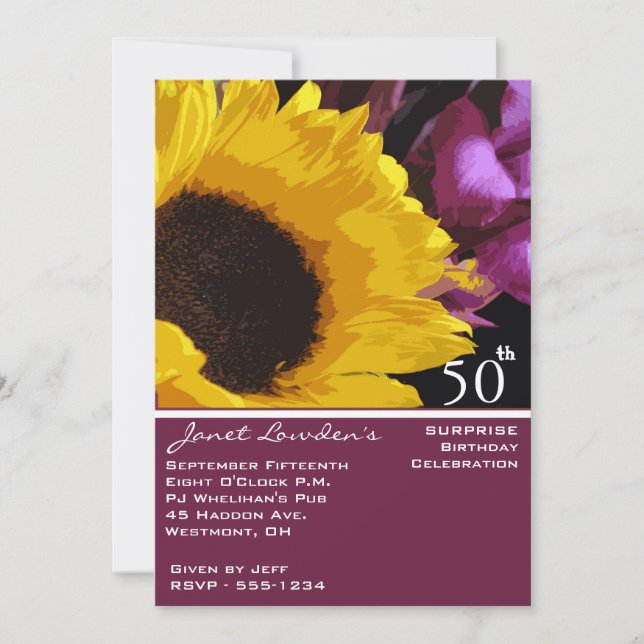Étonnez les cinquantième invitations de fête (Devant)