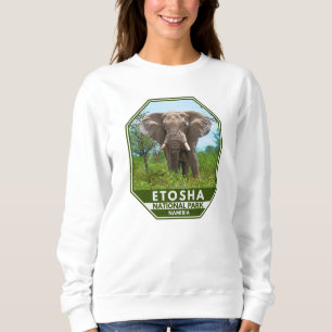 Etosha National Park Namibia Elephant Watercolor Sweatshirt