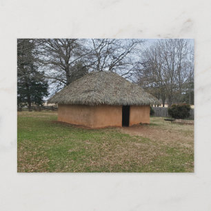  Etowah Thatched Roof House  Postcard