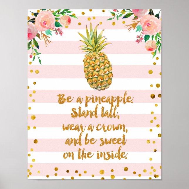 Être comme Ananas Poster Art Imprimer (Devant)