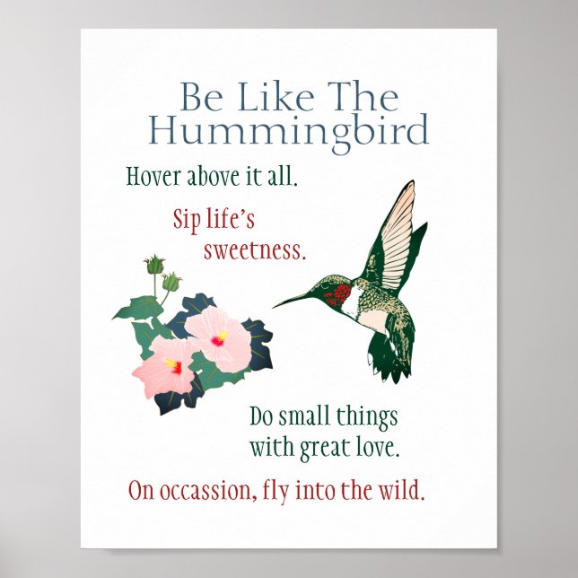 Être comme une affiche de colibri (Devant)