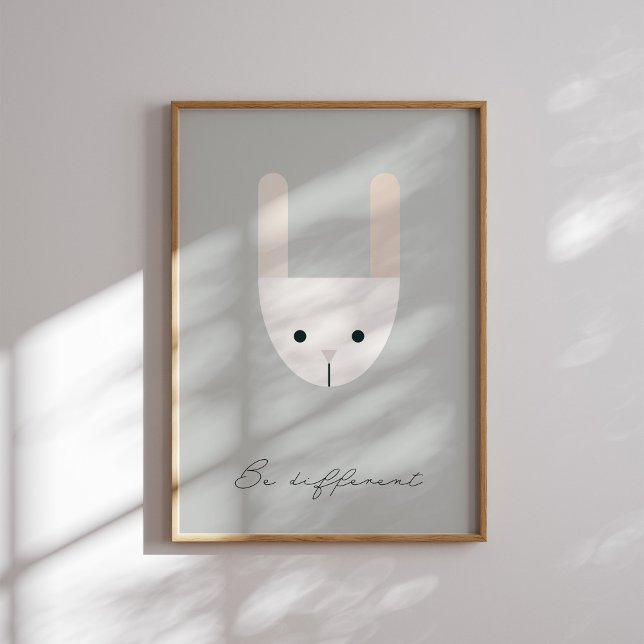 Être différent lapin enfants affirmation affiche n (Créateur téléchargé)