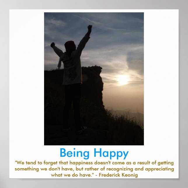 Etre HEUREUX poster de motivation (Devant)