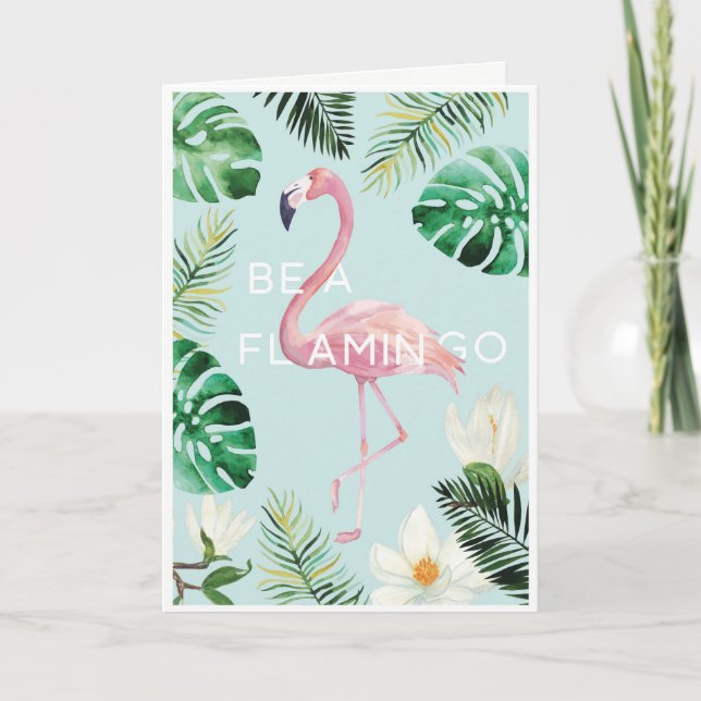 Être Une Carte D'Anniversaire Flamant rose (Devant)