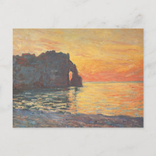 Etretat, Cliff of d`Aval, Sunset - Claude Monet Postcard