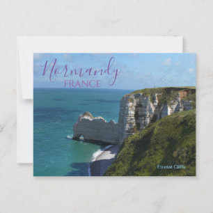 Etretat Cliffs Normandy France Postcard 