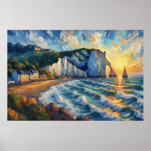 Étretat Oil Painting Poster