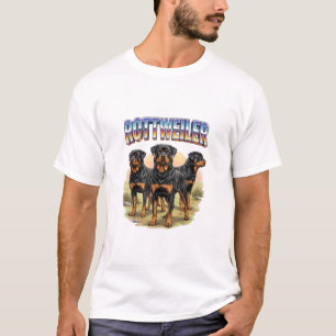 etro Rottweiler Dog Trio Vintage Sunset T-Shirt