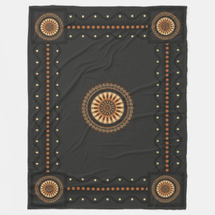 Etruscan Black Bucchero Sun-Wheel Mystical  Fleece Blanket