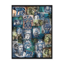 Etruscan Deities collage postcard