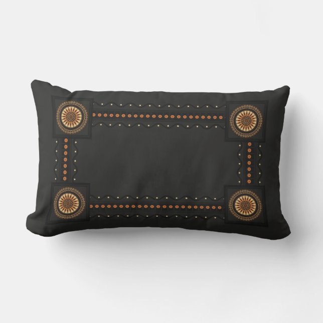Etruscan Elegance: Velia Bucchero-Style Lumbar Pillow (Front)