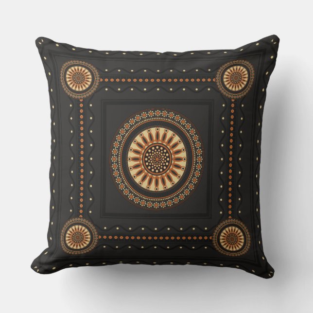 Etruscan Sun Throw Pillow - Vintage Art  (Front)