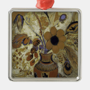 Etruscan Vase with Flowers Metal Ornament