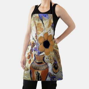 Etruscan Vase with Flowers, Redon Apron