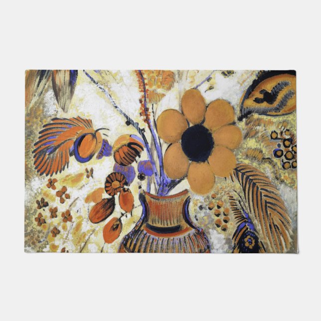 Etruscan Vase with Flowers, Redon Doormat (Front)