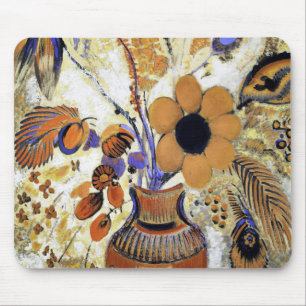 Etruscan Vase with Flowers, Redon Mouse Pad