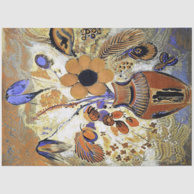 Etruscan Vase with Flowers, Redon Tissue Paper (Front)