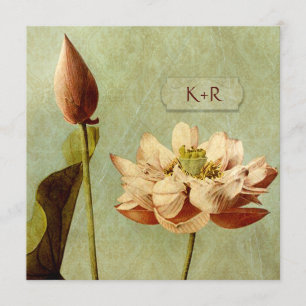 Etude de Fleurs Vintage Wedding Square Invitation