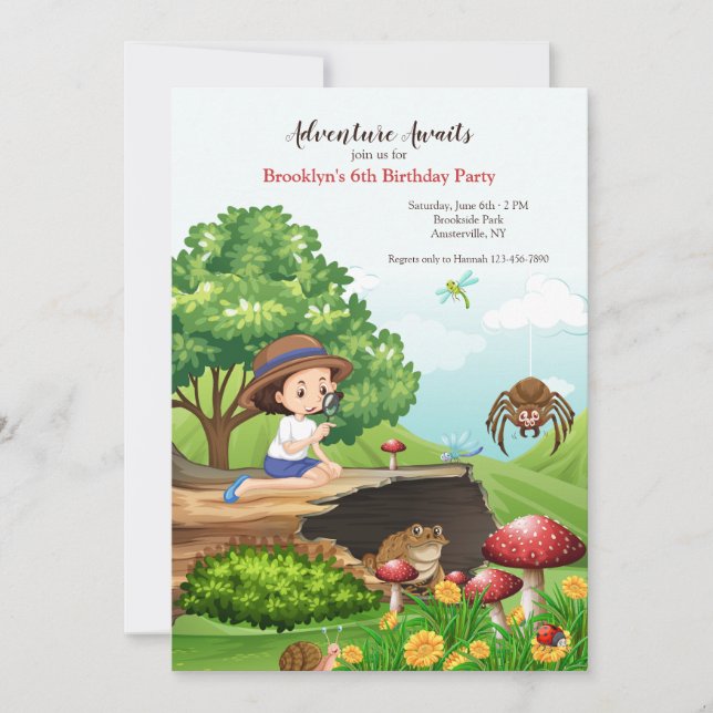 Étude de la nature Invitation de fête d'anniversai (Devant)
