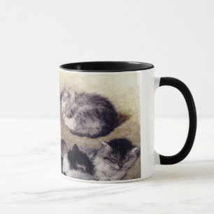 Étude vintage de Ronner de tasse de chats