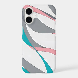 Étui abstrait rose, gris et bleu pour iPhone 17
