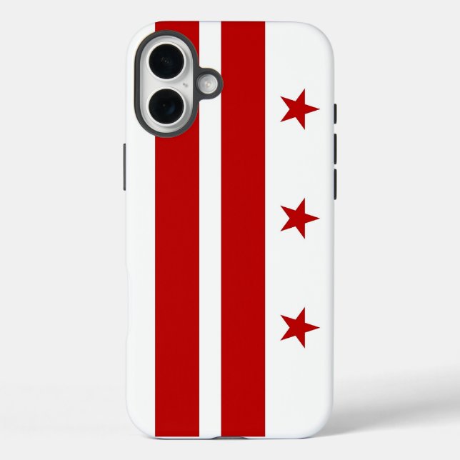 Étui Apple iPhone 16 Plus, drapeau de Washington D (Verso)