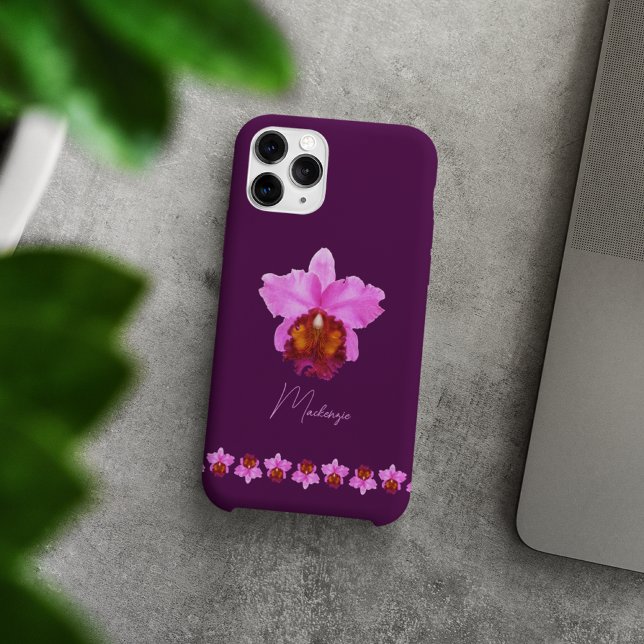 Étui avec motif d'orchidée Cattleya personnalisé (Créateur téléchargé)