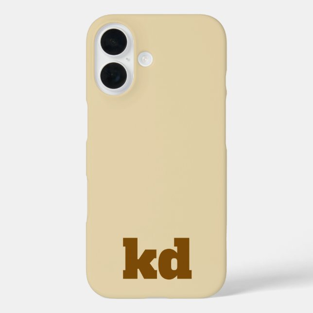 étui beige et marron monogrammé initial pour iPhon (Verso)