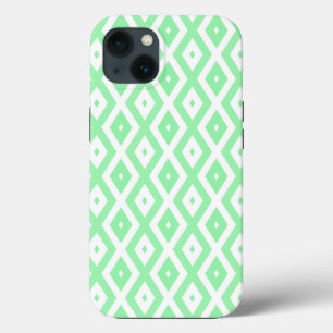 Étui Case-Mate iPhone à motif diamant vert et blan