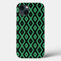 Étui Case-Mate iPhone à motif diamant vert et noir