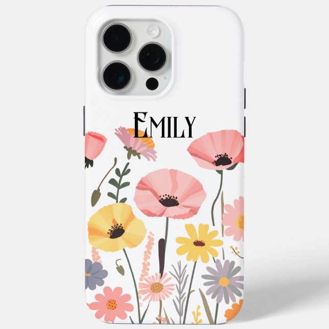 Étui Case-Mate iPhone fleurs roses mignonnes moder (Verso)