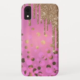 Étui chic à paillettes dorées pour iPhone 6.1