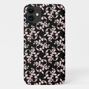 Étui Chic Rococo Rose Noir Motif Ornement    Case-