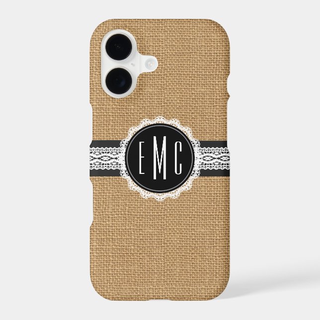 Étui Classy Monogram 3 Initiales Toile iPhone 7 (Verso)
