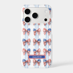 Étui Coque iP Monogrammé avec Nœuds Patriotiques s