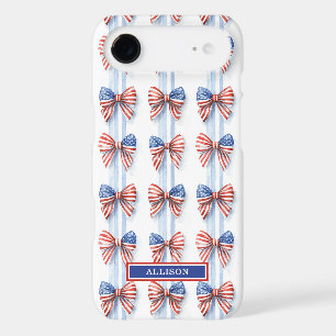 Étui Coque iP Monogrammé avec Nœuds Patriotiques s