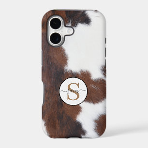 Étui Cowhide Brun Blanc Monogramme Case-Mate iPhon