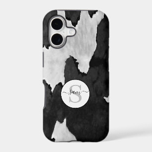 Étui Cowhide Noir Blanc Monogramme Case-Mate iPhon