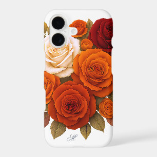 Étui de bouquet de roses charmantes avec monogramm