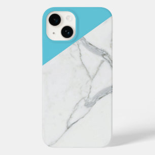 Étui de protection pour iPhone 14 13 bleu marbre S