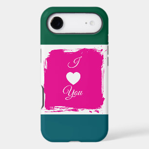 Étui de téléphone à bloc de couleur « Je t'aime »