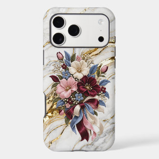 Étui de téléphone à bouquet de marbre floral