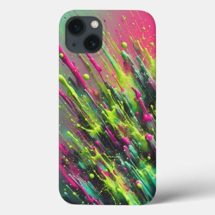 Étui de téléphone à éclaboussures de peinture néon